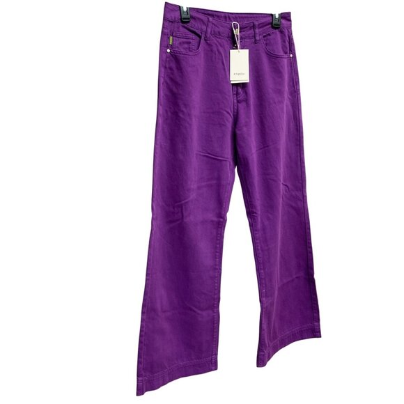 NEW FRNCH Paris Aline Violet Jeans Women’s Size 28 Wide Leg High Waisted Rise - Picture 5 of 15
